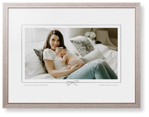 Whimsical Border of One Framed Print, Rustic, Modern, White, White, Single piece, 24x36, Gray