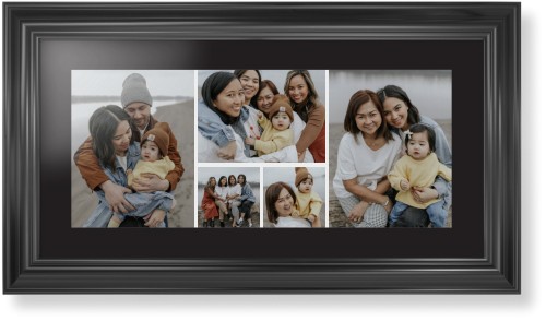 Gallery of Five Panoramic Framed Print, Black, Classic, None, Black, Single piece, 10x24, Multicolor, multi