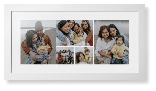 Gallery of Five Panoramic Framed Print, White, Contemporary, White, White, Single piece, 10x24, Multicolor, multi