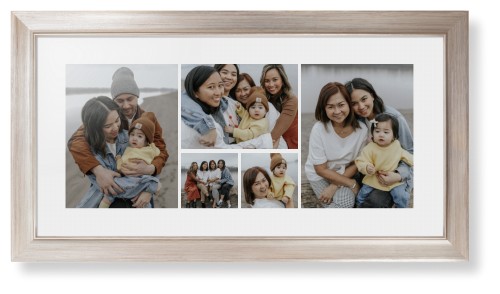 Gallery of Five Panoramic Framed Print, Metallic, Modern, White, White, Single piece, 10x24, Multicolor, multi