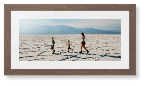 Panoramic Gallery of One Framed Print, Walnut, Contemporary, None, White, Single piece, 10x24, Multicolor, multi