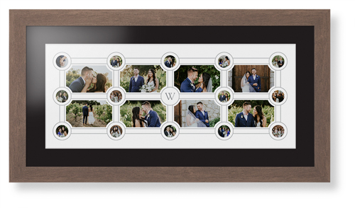 Vintage Family Tree Framed Print, Walnut, Contemporary, White, Black, Single piece, 10x24, White