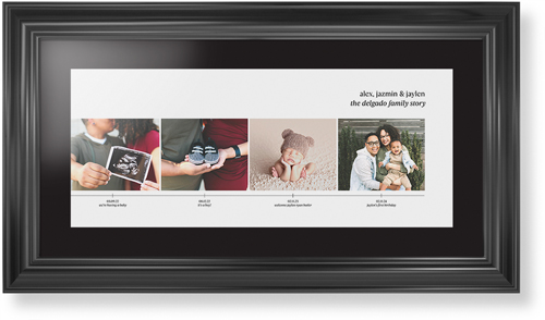 Family Timeline Framed Print, Black, Classic, None, Black, Single piece, 10x24, White