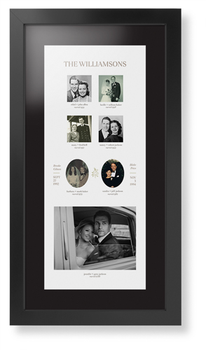 Marriage Family Tree Framed Print, Black, Contemporary, None, Black, Single piece, 10x24, White, white