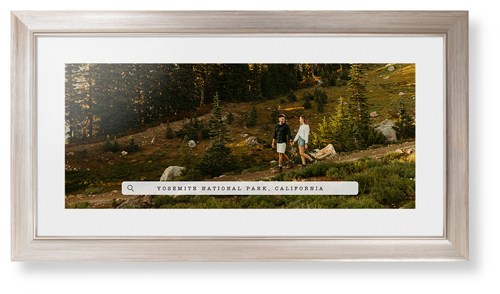 Travel Banner Framed Print, Metallic, Modern, None, White, Single piece, 10x24, White, white