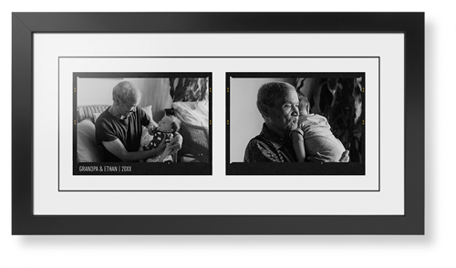 Film Frame Framed Print, Black, Contemporary, Black, White, Single piece, 10x24, White