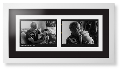 Film Frame Framed Print, White, Contemporary, White, Black, Single piece, 10x24, White, white