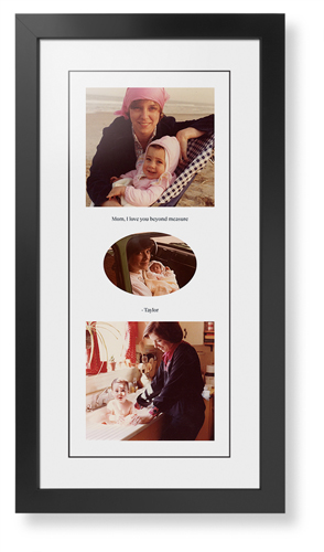 Oval Vignette Portrait Framed Print, Black, Contemporary, Black, White, Single piece, 10x24, White