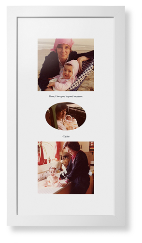 Oval Vignette Portrait Framed Print, White, Contemporary, White, White, Single piece, 10x24, White, white