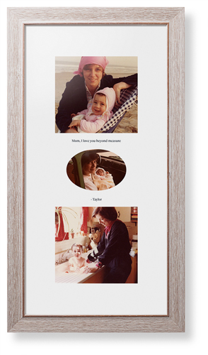 Oval Vignette Portrait Framed Print, Rustic, Modern, None, White, Single piece, 10x24, White, white