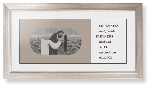 Traits of the Best Framed Print, Metallic, Modern, Black, White, Single piece, 10x24, Beige, rye