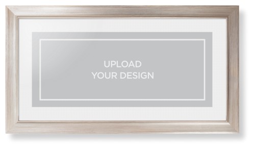 Upload Your Own Design Framed Print, Metallic, Modern, None, White, Single piece, 10x24, Multicolor
