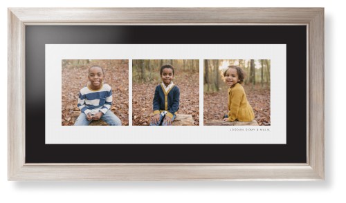 Panoramic Gallery of Three Framed Print, Metallic, Modern, None, Black, Single piece, 10x24, Multicolor, multi