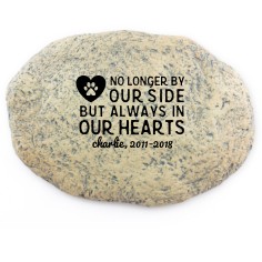 in our hearts pawprint garden stone