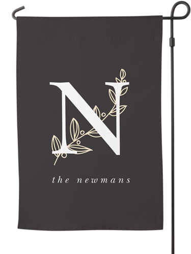 Monogrammed Garden Flags With Flag Stand