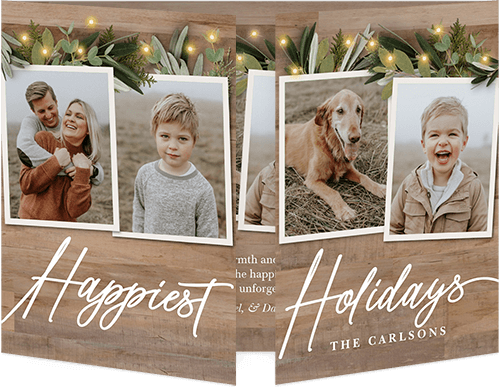 Botanical Photos Holiday Card, Brown, Gate Fold, Holiday, Matte, Folded Smooth Cardstock, Square, Taupe