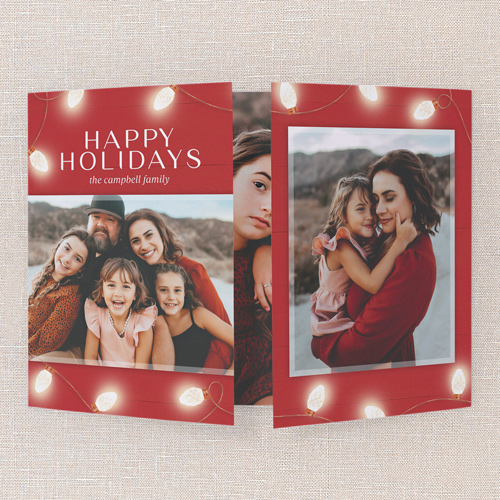 Warm Welcome Holiday Card, Red, Gate Fold, Holiday, Matte, Folded Smooth Cardstock, Square, Radish