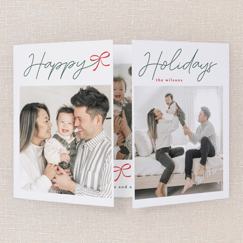 Merry Accent Holiday Card, White, Gate Fold, Holiday, Matte, Folded Smooth Cardstock, Square, White