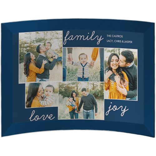 New Family Sentiment Curved Glass Print, 5x7, Curved, Blue