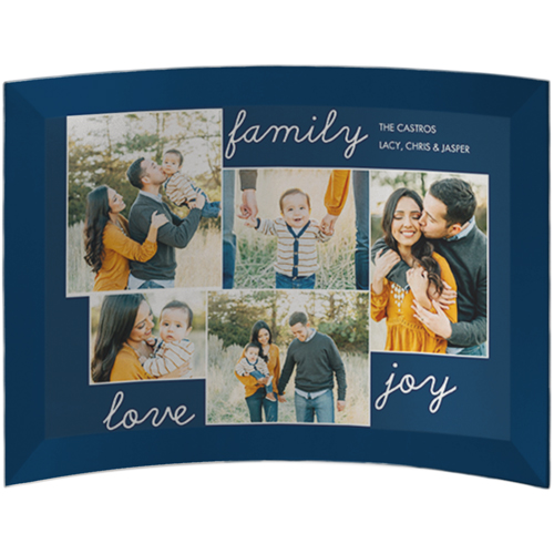 New Family Sentiment Curved Glass Print, 5x7, Curved, Blue, navy