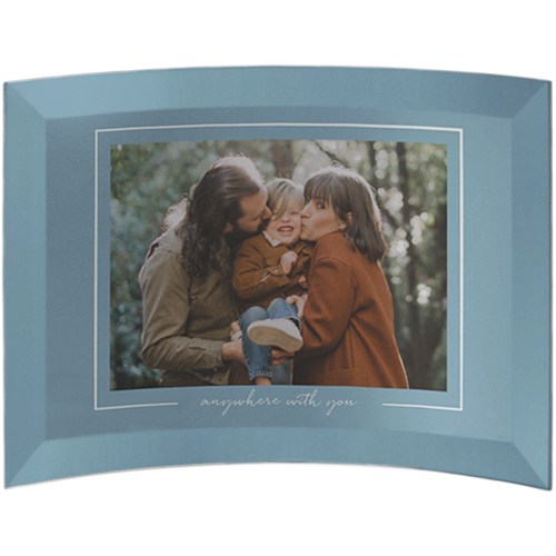 Simple Outline Border Curved Glass Print, 5x7, Curved, Black