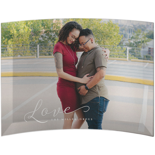 Just Love Curved Glass Print, 5x7, Curved, White