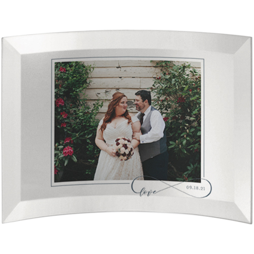 Love Infinity Border Curved Glass Print, 5x7, Curved, White, white