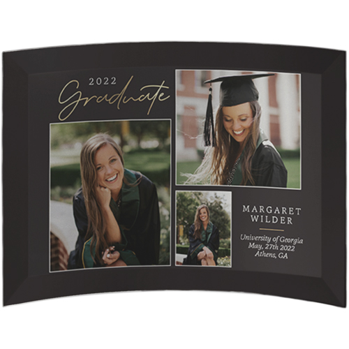 Modern Label Gallery of Three Curved Glass Print, 5x7, Curved, Gray, charcoal