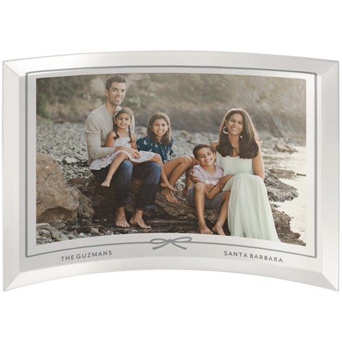 Bow Border Curved Glass Print, 7x10, Curved, White, white