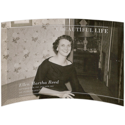 Beautiful Life Curved Glass Print, 7x10, Curved, White