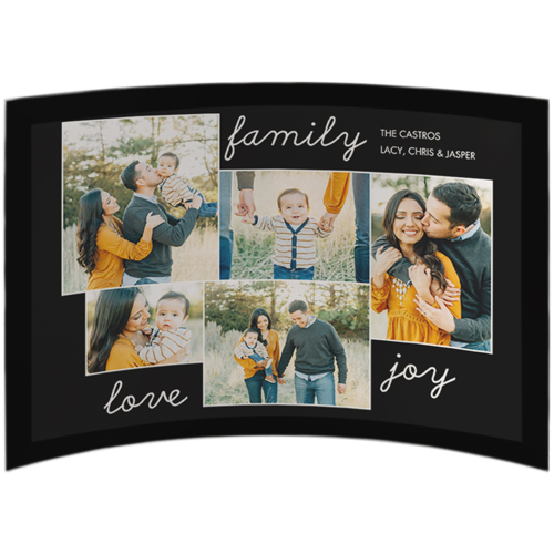 New Family Sentiment Curved Glass Print, 7x10, Curved, Black, black