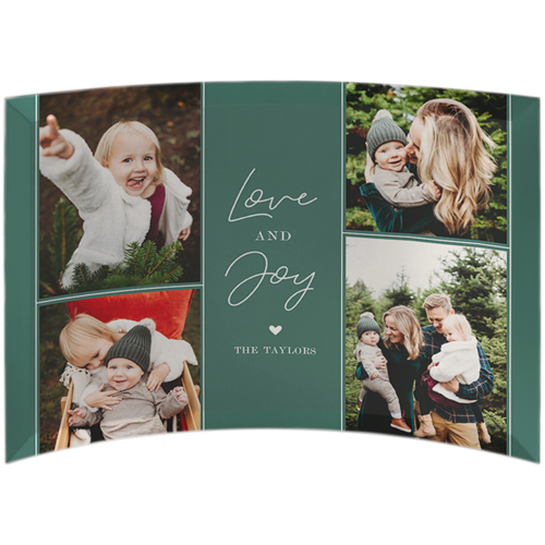 Banded Love and Joy Curved Glass Print, 7x10, Curved, Blue, lake