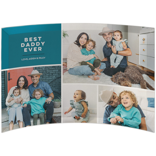Best Ever Mod Collage Curved Glass Print, 7x10, Curved, Blue