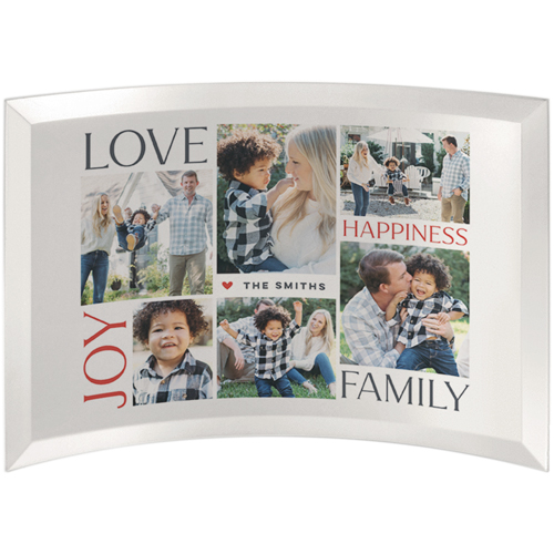 Contemporary Family Joy Curved Glass Print, 7x10, Curved, White, white