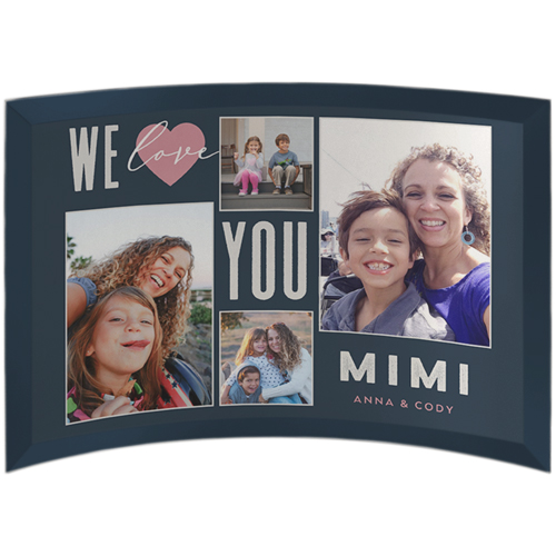 Contemporary We Love You Curved Glass Print, 7x10, Curved, Black