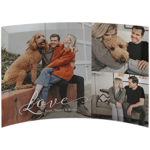 Just Love Collage Curved Glass Print, 7x10, Curved, White, white