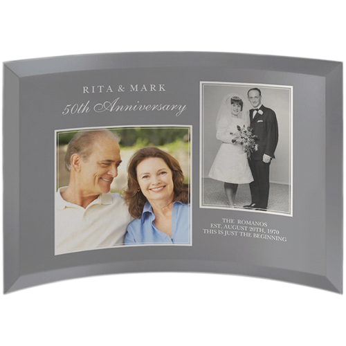 Traditional Anniversary Curved Glass Print, 7x10, Curved, Gray
