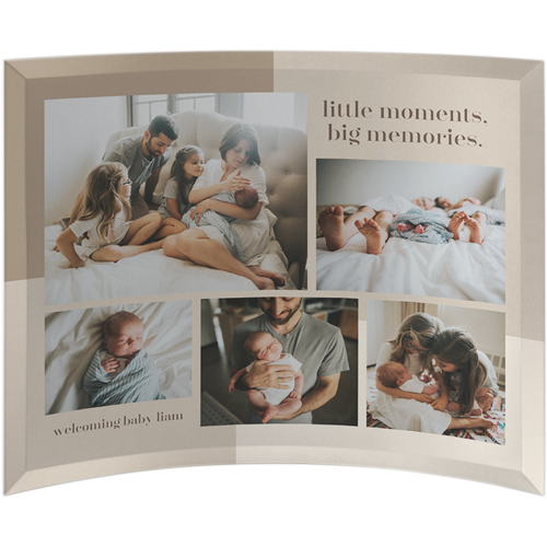 Abstract Memories Curved Glass Print, 10x12, Curved, Beige, wheat