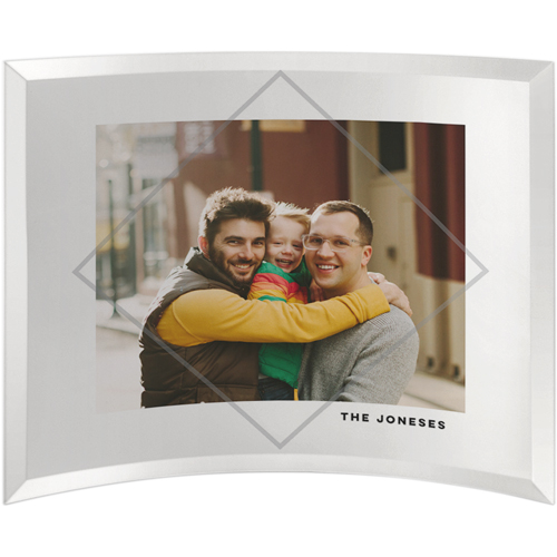 Geo Frame Curved Glass Print, 10x12, Curved, White