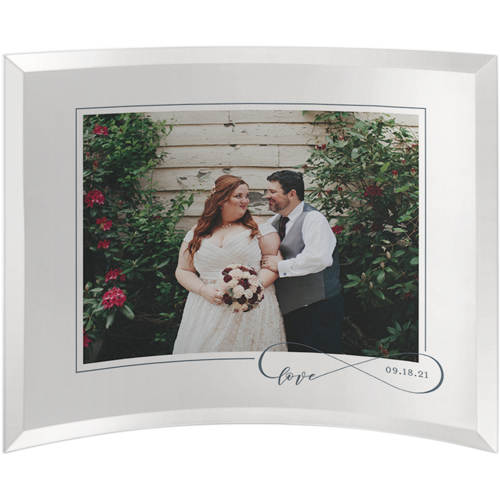 Love Infinity Border Curved Glass Print, 10x12, Curved, White, white