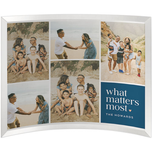 What Matters Most Curved Glass Print, 10x12, Curved, Blue