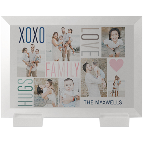 Watercolor Family Love Hugs Flat Glass Print, 5x7, Flat, White