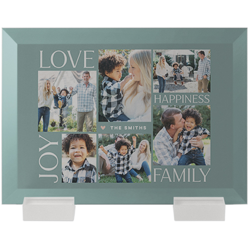 Contemporary Family Joy Flat Glass Print, 5x7, Flat, Blue, cedar