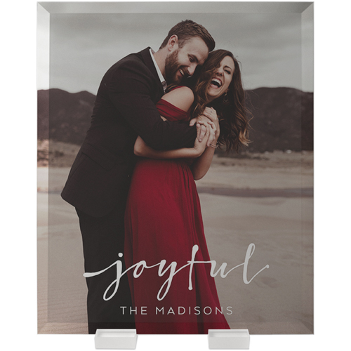 Joyful Flat Glass Print, 10x12, Flat, White, white