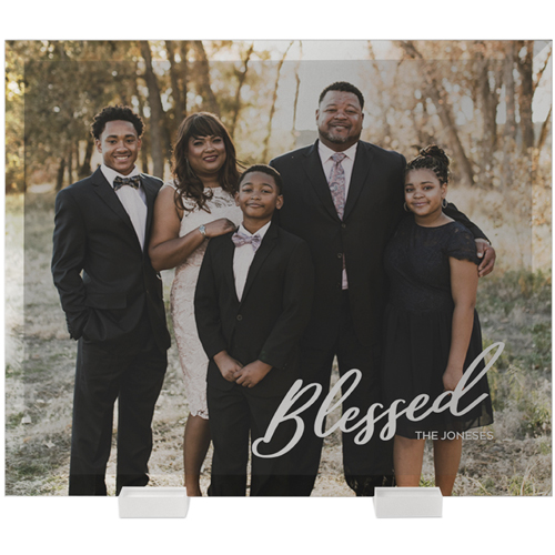 Blessed Letters Flat Glass Print, 10x12, Flat, White, white