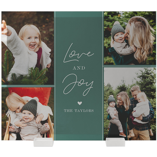 Banded Love and Joy Flat Glass Print, 10x12, Flat, Blue, lake