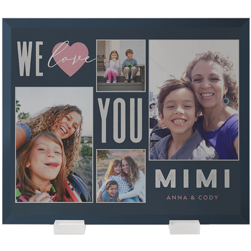 Contemporary We Love You Flat Glass Print, 10x12, Flat, Black, silhouette