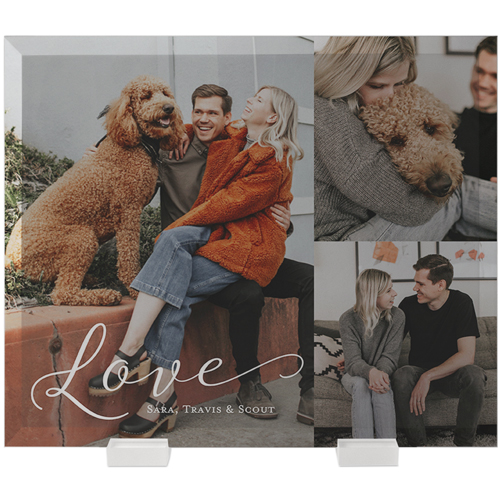 Just Love Collage Flat Glass Print, 10x12, Flat, White, white
