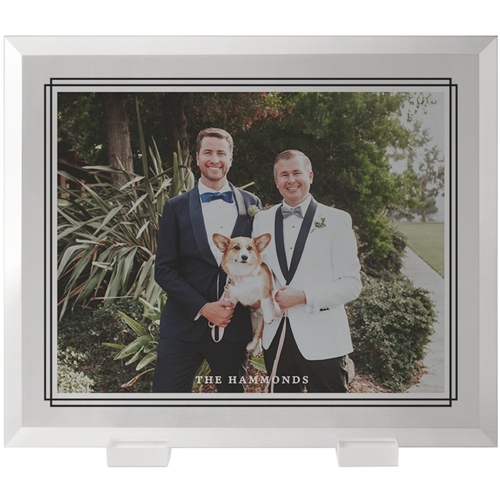 New Double Frame Border Flat Glass Print, 10x12, Flat, White