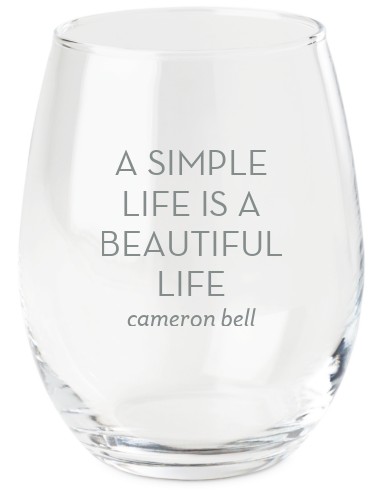 Simple Is Beautiful Wine Glass, Etched Wine, White